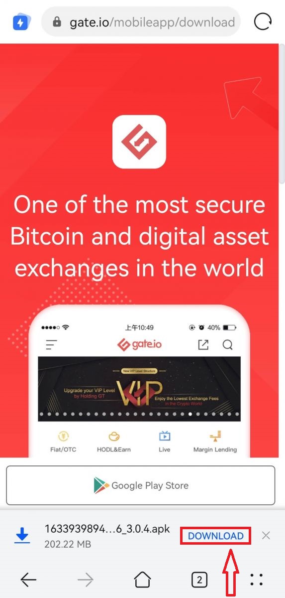 Gate Io android cihaza indirme 2022